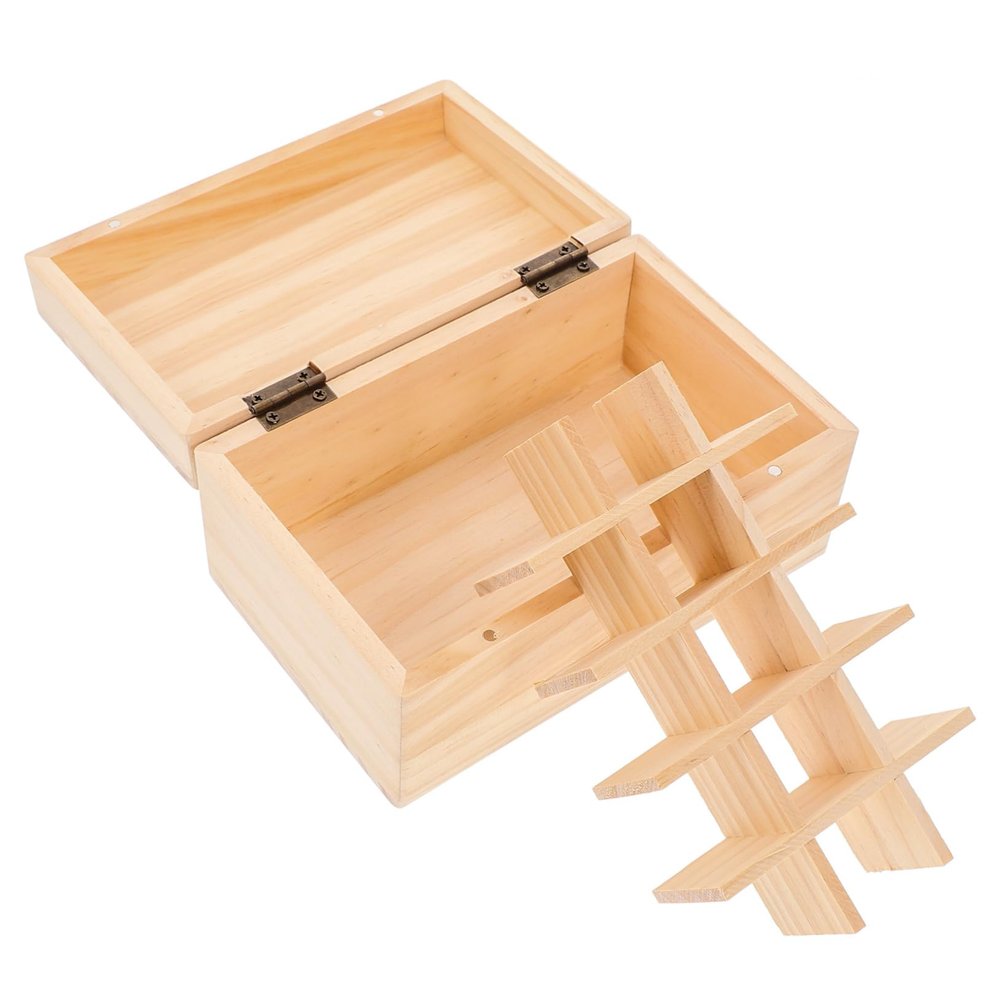 BUTIFULSIC Essential Oil Organizer Storage Box Compartment Essential Oil Case Wood Design