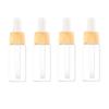 OHPHCALL 4pcs Wood Grain Glass Dropper Bottles Essential Oil Dispensers Durable Transparent Containers for Cosmetic Use Easy Press Dropper view 1