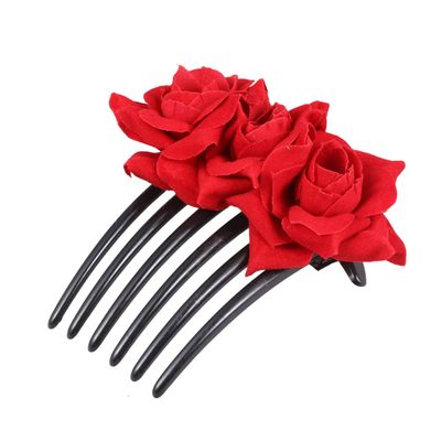 MUSISALY Rose Flower Hair Comb Floral Hair Accessory for Women and Girls for Weddings and Special Occasions