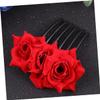 MUSISALY Rose Flower Hair Comb Floral Hair Accessory for Women and Girls for Weddings and Special Occasions view 3
