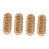 BIUDECO 4pcs Two-sided Boar Bristle Nail Brush Wooden Handle Cleaning Brush for Toes Fingernails Kitchen and Bathroom Use Comfortable Grip for Adults view 1