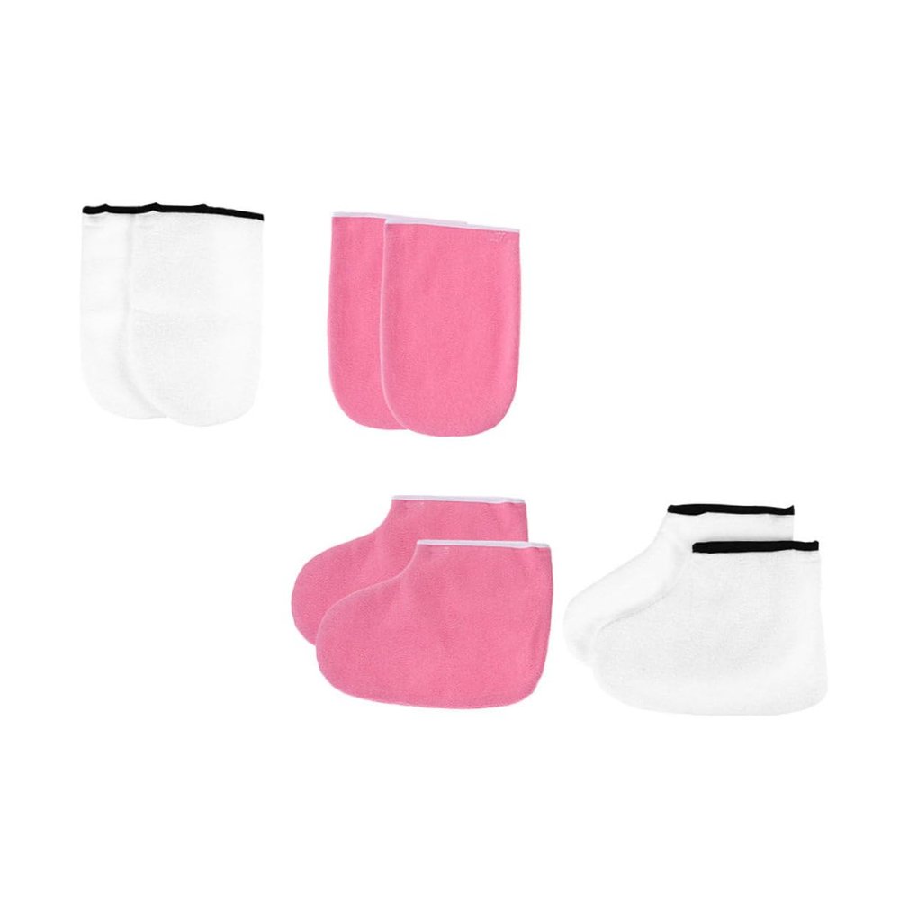 PLAFOPE 2sets Professional Paraffin Wax Bath Foot Covers Hand Spa Gloves for Pedicure Supplies