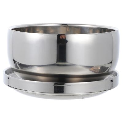 HONMEET Stainless Steel Soap Foaming Bowl for Men Durable Shaving Container with Anti-slip Base Opening Design for Effortless Lathering at Home