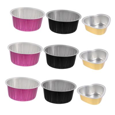BIUDECO 6pcs Aluminum Wax Melting Bowls Nonstick High-temperature Resistant Wax Bean Containers for Hair Removal and Beauty Care Round Foil Bowls Easy Clean Capacities