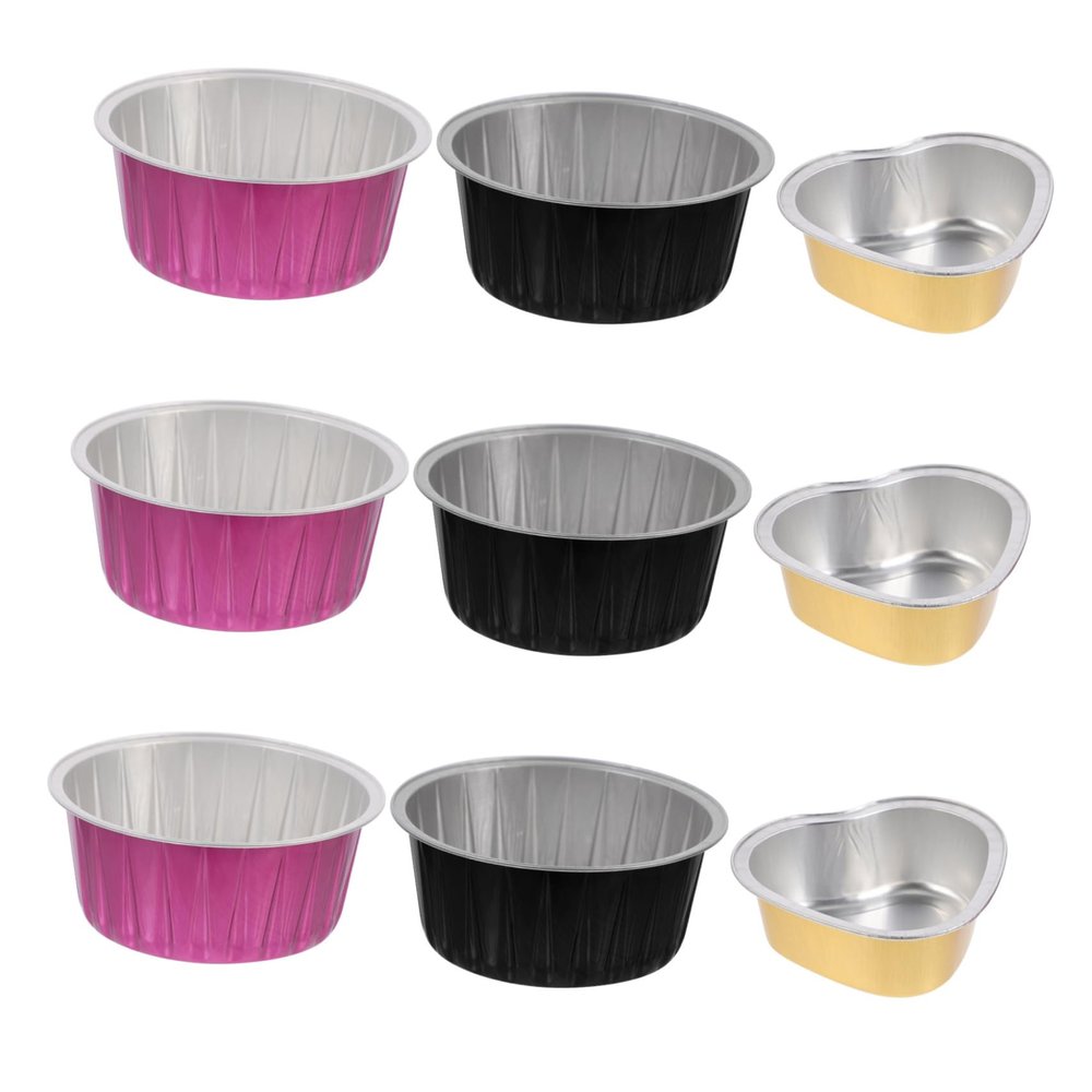 BIUDECO 6pcs Aluminum Wax Melting Bowls Nonstick High-temperature Resistant Wax Bean Containers for Hair Removal and Beauty Care Round Foil Bowls Easy Clean Capacities