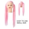 NSXAYIWE Mannequin Head Pink Hair, Wig Mannequin Head Doll Head for Hair Styling Braiding Cutting Practice Training, Hairdresser Gifts view 3