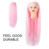 NSXAYIWE Mannequin Head Pink Hair, Wig Mannequin Head Doll Head for Hair Styling Braiding Cutting Practice Training, Hairdresser Gifts view 4