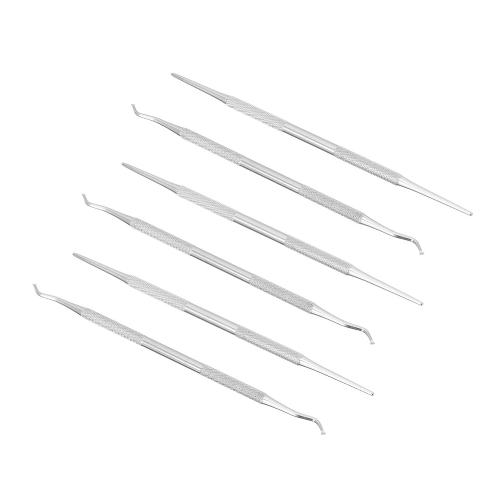 HONMEET 6pcs Nail Cleaning Tools Cuticle Remover Nail Care Tools Groove Spoons for Treatment
