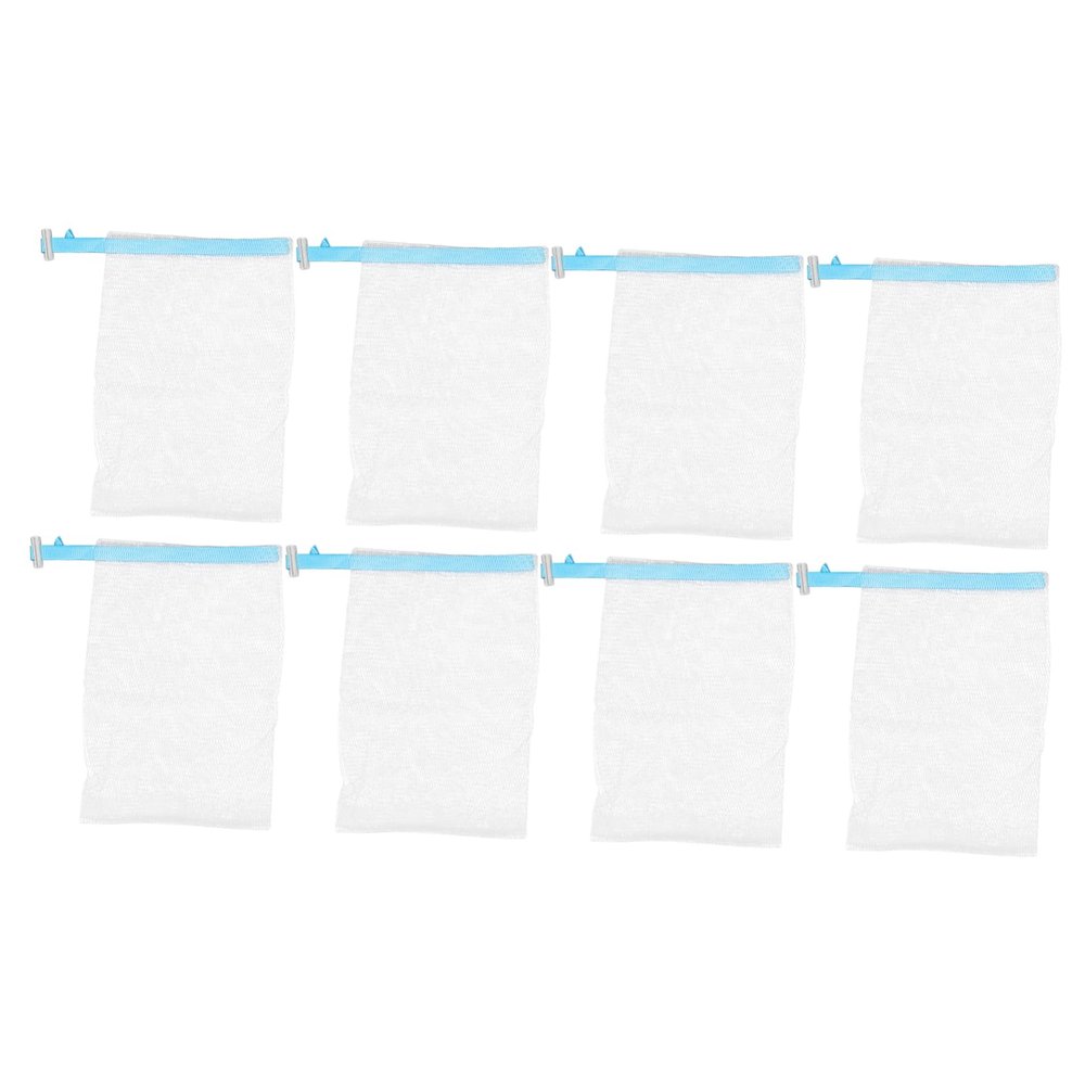 HONMEET 8pcs Facial Exfoliating Mesh Soap Saver Pouches for Gentle Cleansing for Handmade and Cosmetic Soaps Lightweight Travel-friendly Design