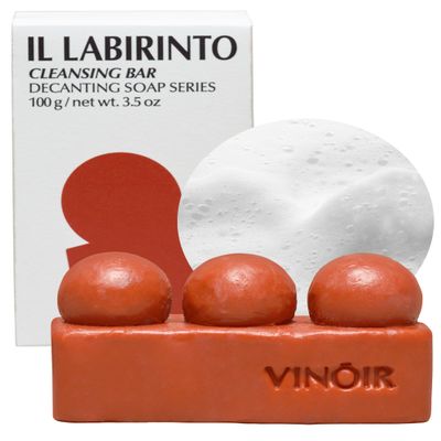 VINOIR Decanting Face Cleansing Bar IL LABIRINTO - Gentle Face Bar Wash with Rich Bubbles - Guasha Massager for Skin Tighten - Anti Aging, Soothing, Hydrating for Healthy Skin, 3.5oz.