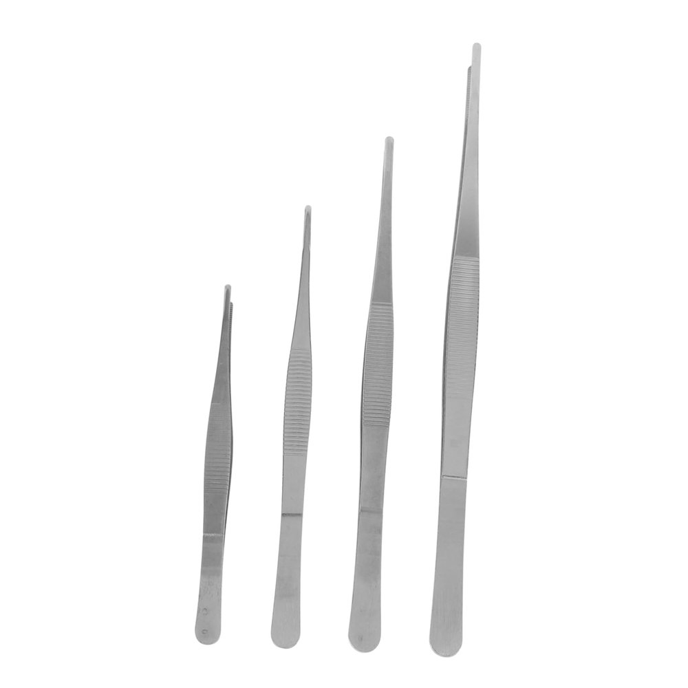 Healeved 4pcs Serrated Tip Tweezer Set Non-skid Thickened and Comfortable for Lash Art