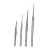 Healeved 4pcs Serrated Tip Tweezer Set Non-skid Thickened and Comfortable for Lash Art view 1