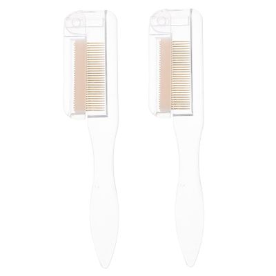 BIUDECO 2pcs Stainless Steel Eyebrow and Eyelash Comb Foldable Makeup Tools for Women Precision Grooming and Styling Accessory for Eyebrows and Eyelashes