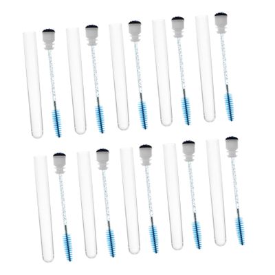 BIUDECO 10pcs Transparent Tube Eyelash Brush with Glitter Ergonomic Eyelash Comb for Easy Makeup Application for Professionals and Personal Use