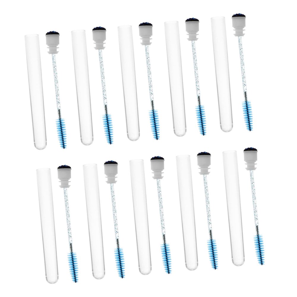 BIUDECO 10pcs Transparent Tube Eyelash Brush with Glitter Ergonomic Eyelash Comb for Easy Makeup Application for Professionals and Personal Use