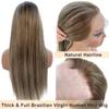 13x4 HD Lace Front Wig Human Hair 26 Inch Highlight Brazilian Human Hair Lace Front Wigs for Women Pre Plucked Colored Chocolate Brown to Beige Blonde Glueless Wigs Remy Hair 180% Density Remy Wig view 3