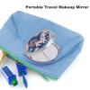OURTEV Small Compact Mirror for Purse Pocket Mirror Elegant Peach Horse Travel Makeup Mirror Portable Makeup Compact Mirror Double-Sided Makeup Round Handheld Mirror view 3