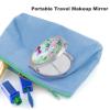 OURTEV Small Compact Mirror for Purse Pocket Mirror Peach and Purple Flowers Travel Makeup Mirror Portable Makeup Compact Mirror Double-Sided Makeup Round Handheld Mirror view 3