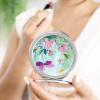 OURTEV Small Compact Mirror for Purse Pocket Mirror Peach and Purple Flowers Travel Makeup Mirror Portable Makeup Compact Mirror Double-Sided Makeup Round Handheld Mirror view 4