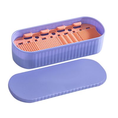FOYTOKI Makeup Brush Cleaning Box Compact Makeup Tools Cleaner Holder for Women Sturdy Portable Design for Travel Safe Material