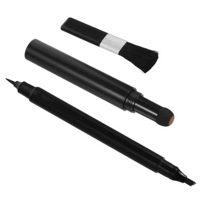 Outanaya 1set Beard Filling Pen Kit Soft Tips Dual-headed Beard Pencil Includes Brush for Efficient Grooming and Trimming
