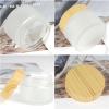 14Pcs Glass Cosmetic Containers with Wood Grain Lid 50 Gram Empty Sample Jars Round Frosted Glass Containers with Leakproof lids for Makeup Lotion Cream (14pcs, 50ml) view 3