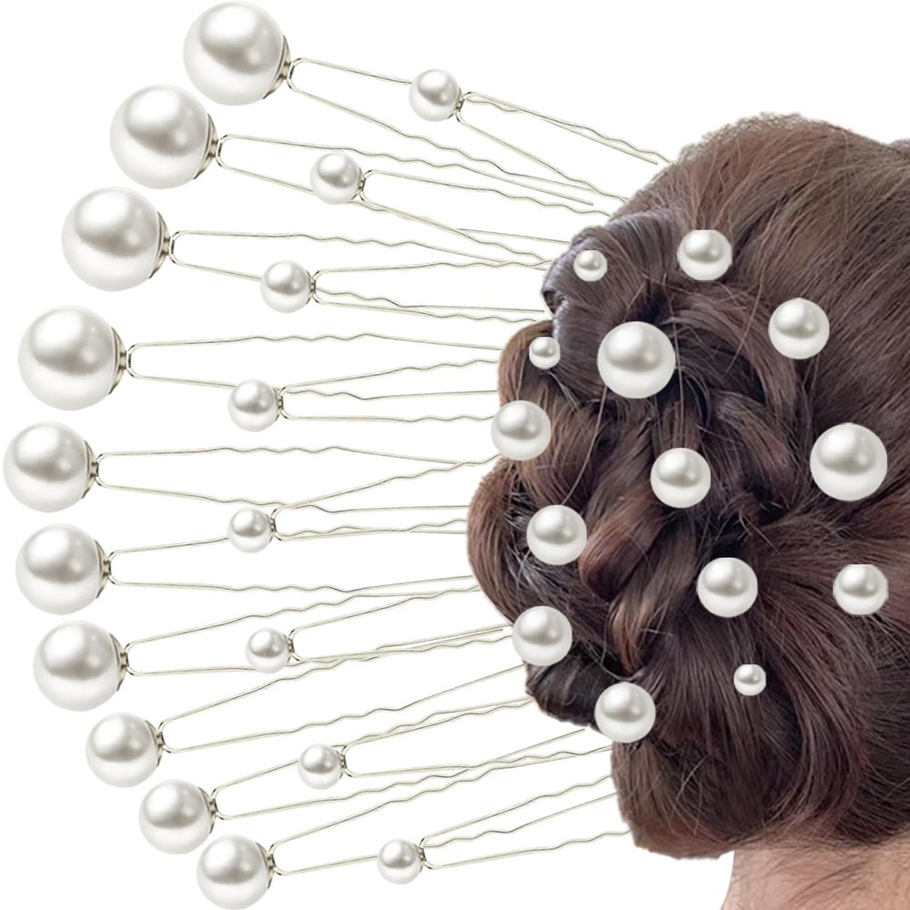 18 Pcs silvery Pearl Hair Pins Bridal Wedding Hair Clips Wedding Hair Accessories Pearls,Suitable for Pearl Hair Accessories for Various Occasions Such as Weddings Parties and Gatherings Prom