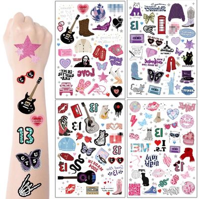 112Pcs Temporary Tattoos For Singer Fans Birthday Party Decorations | 112Pcs Hand Face Tattoo Stickers Party Favor Party Supplies Gift