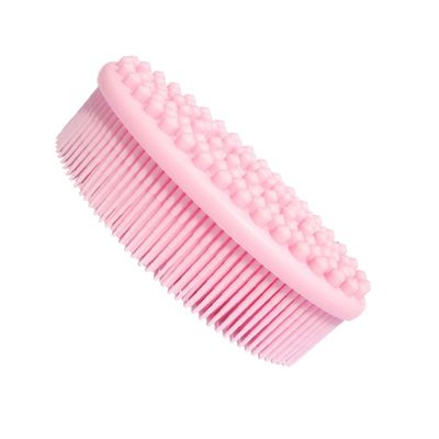 BCOATH 2pcs Silicone Shower Brush for Adults and Boys and Girls Gentle Bathing Scrubber for Cleansing and Massage Portable and Quick Drying for Home and Travel Use Pink