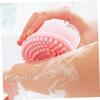 BCOATH 2pcs Silicone Shower Brush for Adults and Boys and Girls Gentle Bathing Scrubber for Cleansing and Massage Portable and Quick Drying for Home and Travel Use Pink view 3