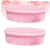 BCOATH 2pcs Silicone Shower Brush for Adults and Boys and Girls Gentle Bathing Scrubber for Cleansing and Massage Portable and Quick Drying for Home and Travel Use Pink view 4