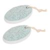 BIUDECO 2pcs Volcanic Stone Foot Grinders for Callus Removal Exfoliating Pumice Foot File for Dead Skin Care Comfortable Pedicure Tools Nordic Green view 1