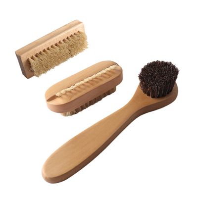 FOYTOKI 3PCS Wooden Cleaning Brush Set Dual-Sided Nail Brush Hand Scrubbing Pig Bristles for Cleaning Hands Nails and Household Surfaces