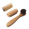 FOYTOKI 3PCS Wooden Cleaning Brush Set Dual-Sided Nail Brush Hand Scrubbing Pig Bristles for Cleaning Hands Nails and Household Surfaces view 1