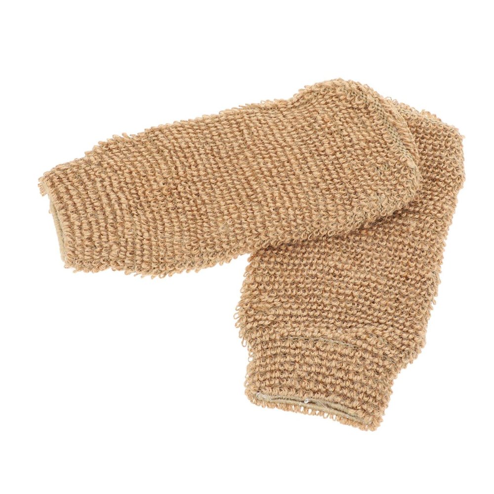 BIUDECO 2pcs Bath Exfoliating Gloves Jute Rub Bath Towels Set Shower Gloves for Hand Scrubbing and Cleaning