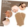 BIUDECO 2pcs Bath Exfoliating Gloves Jute Rub Bath Towels Set Shower Gloves for Hand Scrubbing and Cleaning view 3