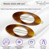 French Amie Oval Small 2 1/4 Celluloid Acetate Side Slide In Strong Hold Hair Clip Barrettes with Tige Boule Clasp for Girls and Women, Made in France (Tortoise Shell 2 Pcs) view 2