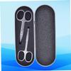 MERRYHAPY 2pcs Eyebrow Razor for Men Kit Stainless Steel Scissors Trimmer Rounded Nose Hair Scissors Safety Design view 3