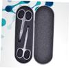 MERRYHAPY 2pcs Eyebrow Razor for Men Kit Stainless Steel Scissors Trimmer Rounded Nose Hair Scissors Safety Design view 4