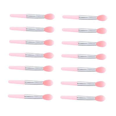 BIUDECO 1set Silicone Lip Brush for Precise Makeup Application Mini Lipstick and Eyeshadow Applicators Red and Pink for Daily Use