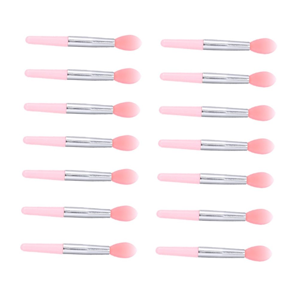 BIUDECO 1set Silicone Lip Brush for Precise Makeup Application Mini Lipstick and Eyeshadow Applicators Red and Pink for Daily Use