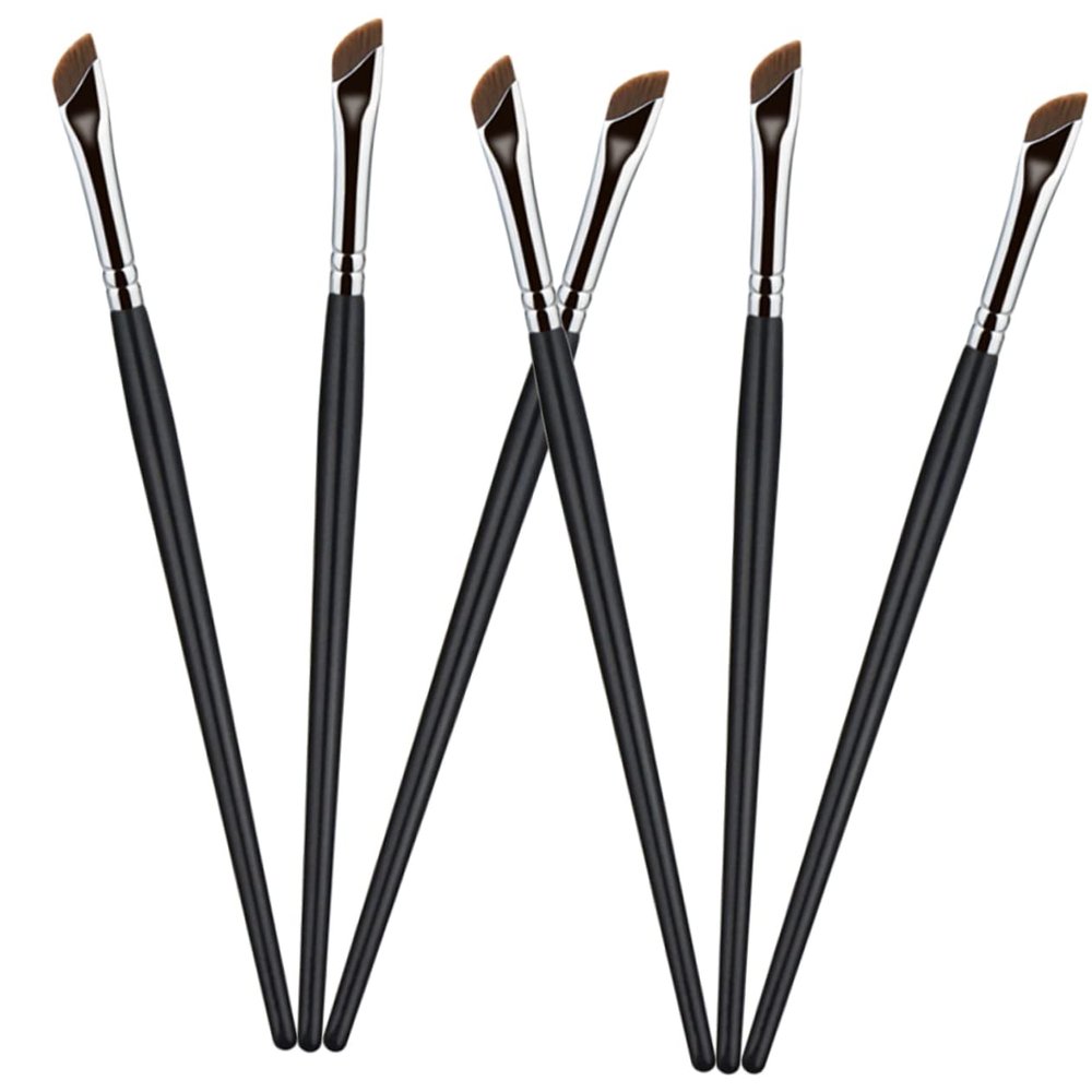 WOONEKY 6pcs Professional Eyebrow Brush Angled Eyeliner Flat Shadow Concealer Brush Makeup Kit for Beginners