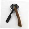 WOONEKY Wooden Handle Black Chic Folding Razor Professional Metal Shaving Tool for Men for Barbershops Home Use Easy to Exchange Blades Suitable for Beards Hair view 2