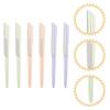 MERRYHAPY 6pcs Eyebrow Razor Stainless Steel Facial Hair Shaver Sliding Cover Portable Women Eyebrow Trimmer for Travel Easy Precision Grooming view 3