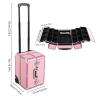 CRYBY Rolling Makeup Case, Multi-Layer Makeup Train Case Makeup Travel Organizer with 6 Trays & 2 Keys, 110.23lbs Capacity Lockable Cosmetic Case Salon Barber Case Makeup Storage Cart (Pink) view 2