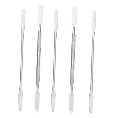 BIUDECO 5pcs Stainless Steel Makeup Spatula Tool Palette Stick Nail Art Tools Stirring Rod for Manicure Makeup Mixing Bar for Chrome Nails
