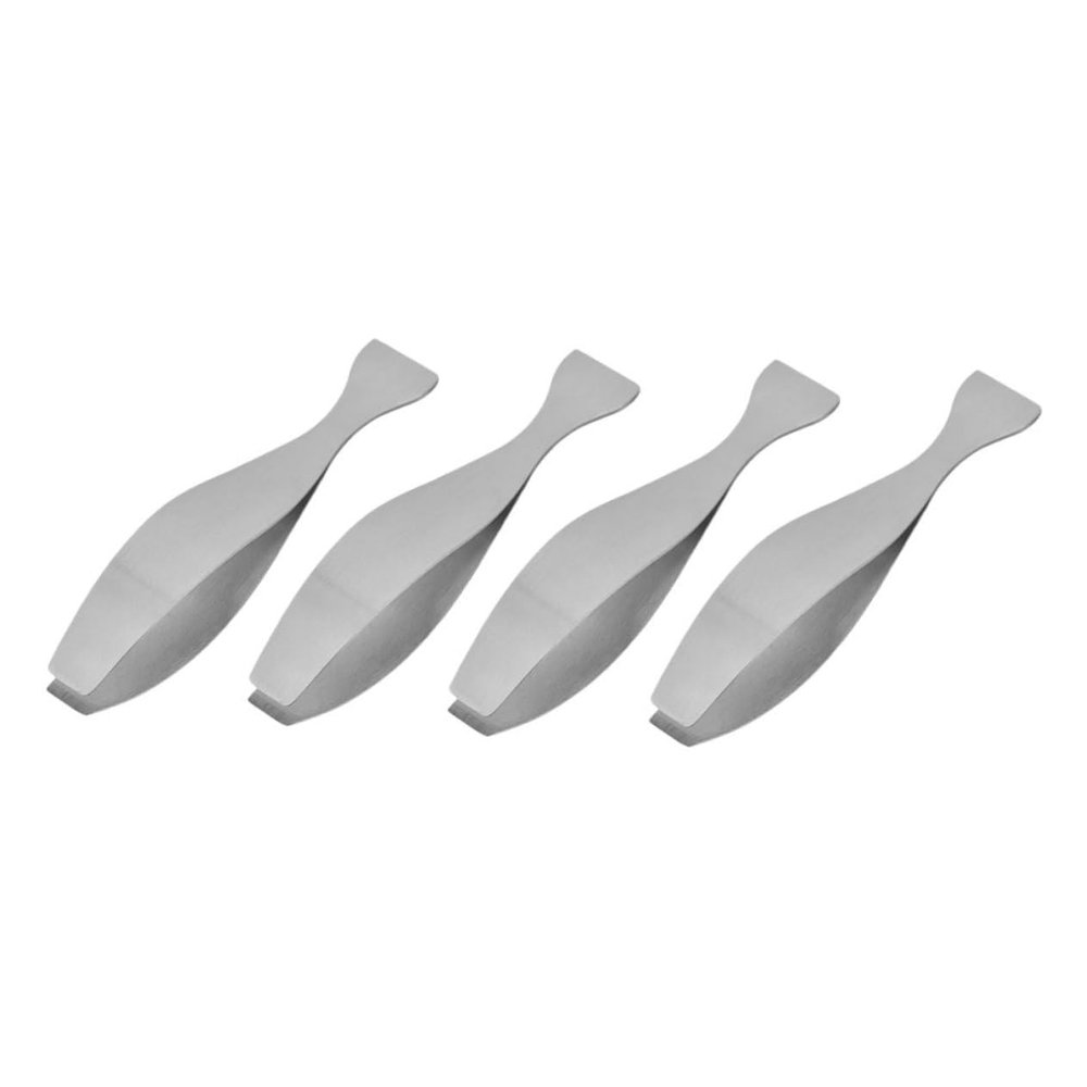 Garneck 4pcs Stainless Steel Fish Tweezers for Easy Bone Removal and Hair Plucking Ergonomic Kitchen Tool for Culinary and Beauty Use