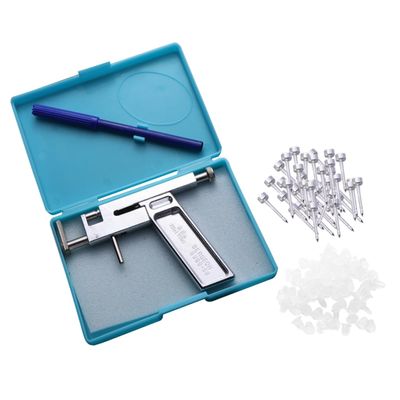 Beatifufu Elegant Ear Piercing 80pcs Stainless Steel Studs Kit with Marker Pen Plastic Storage Case Random Color