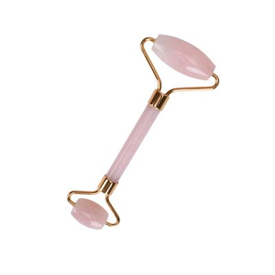 GOOHOCHY Natural Rose Quartz Facial Roller and Gua Sha Set Skin Care Massager for Anti-Aging Wrinkle Reduction Lightweight Dual-Sided Roller for Face Neck and Eye Area