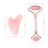 GOOHOCHY Natural Rose Quartz Facial Roller and Gua Sha Set Skin Care Massager for Anti-Aging Wrinkle Reduction Lightweight Dual-Sided Roller for Face Neck and Eye Area view 2